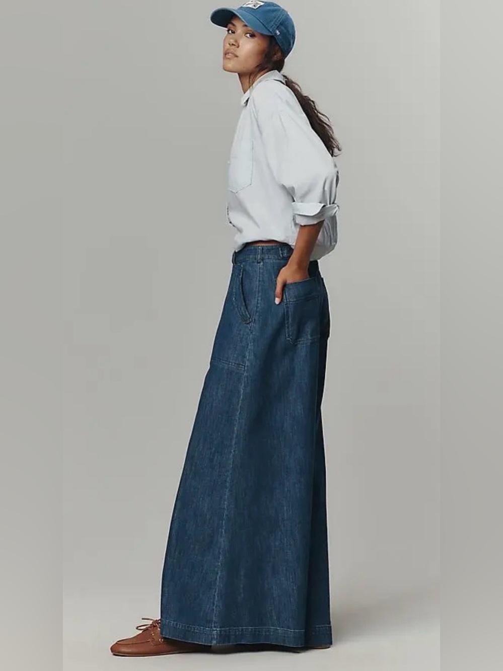 Anthropologie Pilcro Wide Leg Jeans in Dark Denim - Picture 2 of 6